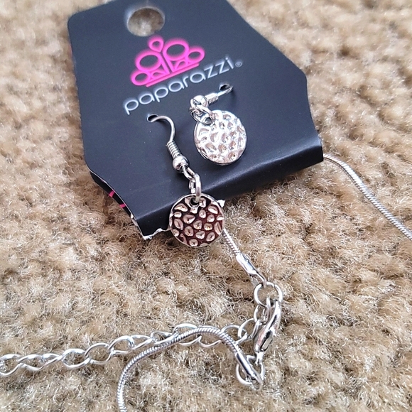 NEW Stamped Silver Necklace and Earrings Set - Picture 3 of 3